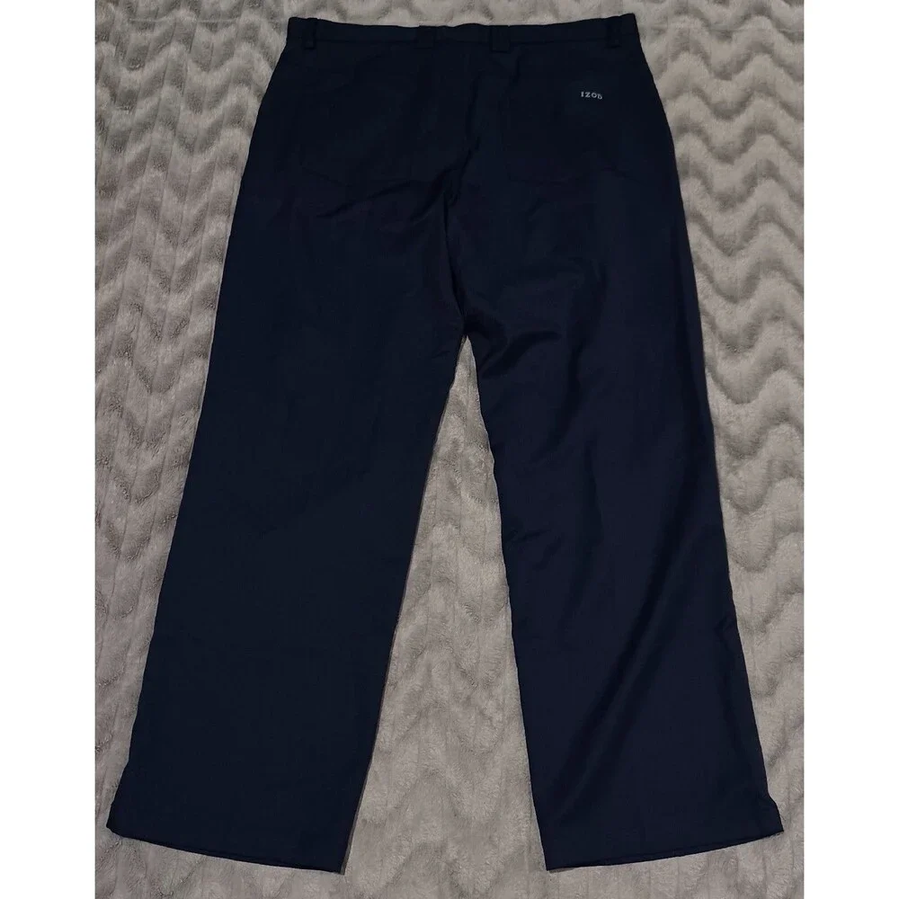 Izod Mens Size 38/32 Navy Blue Flat Front Chino Slim Fit Golf Pants